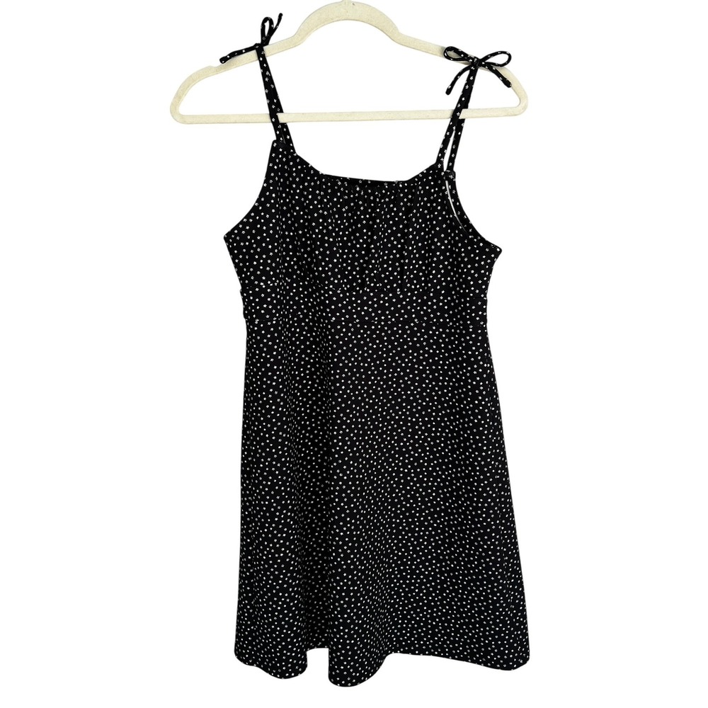 Y2K Limited Too Dress Black Ditsy Floral Tie Strappy Mini Dress 90s Grunge XS S